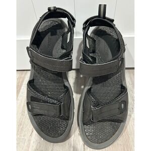 Khombu Barracuda Mens Black Sport Hiking Sandals Adjustable Straps Size 11M